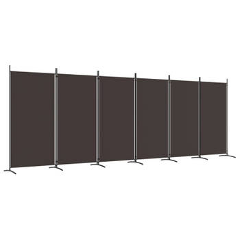 vidaXL Kamerscherm met 6 panelen 520x180 cm stof bruin