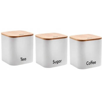 Top Choice - koffie, thee en suiker - potten - voorraadbakken - WIT