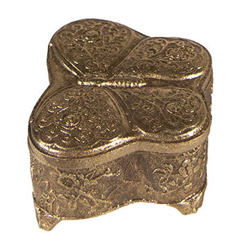 Clayre & Eef Sieradendoos Vlinder 6x5x3 cm Goudkleurig Kunststof Juwelendoos Goudkleurig Juwelendoos