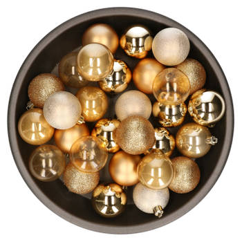 Cosy & Trendy kerstballen - 48x - goud - 6 cm - in opbergtas - Kerstbal