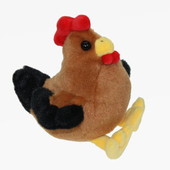 Pluche knuffel dieren Kip - kip/haan vogel- 15 cm - multi kleuren - Vogel knuffels