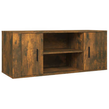 vidaXL Tv-meubel 100x35x40 cm bewerkt hout gerookt eikenkleurig