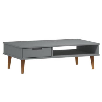 vidaXL Salontafel MOLDE 100x55x31 cm massief grenenhout grijs