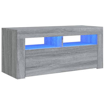 vidaXL Tv-meubel met LED-verlichting 90x35x40 cm grijs sonoma eiken