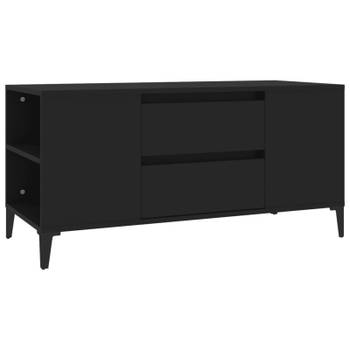 vidaXL Tv-meubel 102x44,5x50 cm bewerkt hout zwart