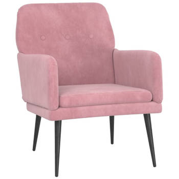 vidaXL Fauteuil 62x79x79 cm fluweel roze