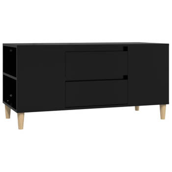 vidaXL Tv-meubel 102x44,5x50 cm bewerkt hout zwart