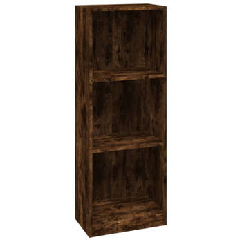 vidaXL Boekenkast 3-laags 40x24x109 cm bewerkt hout gerookt eikenkleur