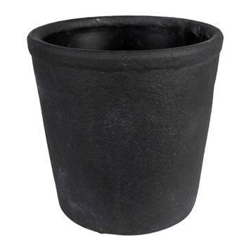 HAES DECO - Bloempot Ø 16x16 cm Grijs Keramiek Bloempot binnen Plantenpot Plant pot