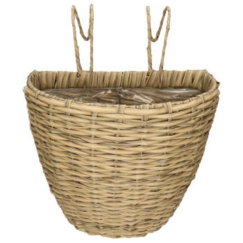 KSD Plantenbak - balkon of schutting - lichtbruin - rotan - 38 cm - Plantenbakken