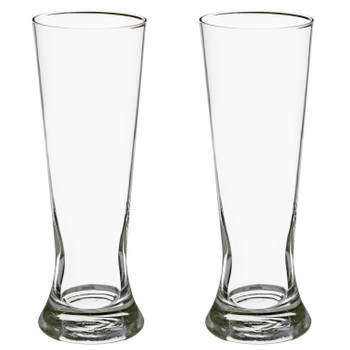 Set van 8x stuks bierglazen transparant 370 ml - 7 x 21 cm - Bierglazen