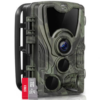 Strex Wildcamera met WiFi en Nachtzicht - 120MP 4K ULTRA HD - Waterdicht - Incl. 32 GB SD - Wild Camera