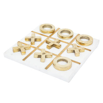 Deco Object Marble Tic Tac Toe – Goud/Wit