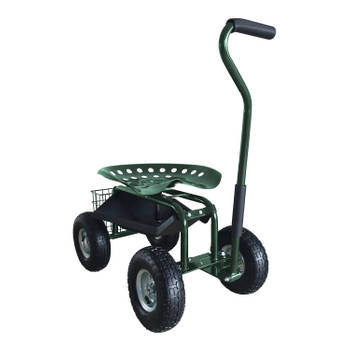 AXI AG22 Tuinkrukje op wielen voor de tuin in Groen Tuinkruk / Knielkruk van metaal met maximale belasting van 150 kg