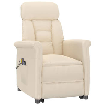 vidaXL Massagestoel elektrisch microvezelstof beige