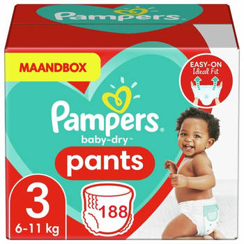 Pampers - Baby Dry Pants - Maat 3 - Maandbox - 188 stuks - 6/11KG