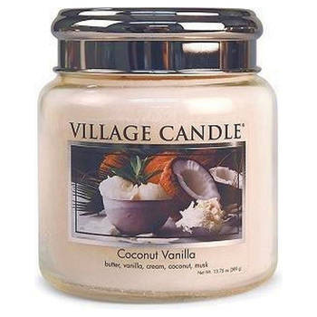 Village Candle Village Geurkaars Coconut Vanilla boter vanille room kokos musk - medium jar