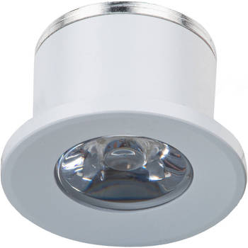 LED Veranda Spot Verlichting - Velvalux - 1W - Natuurlijk Wit 4000K - Inbouw - Dimbaar - Rond - Mat Wit - Aluminium -