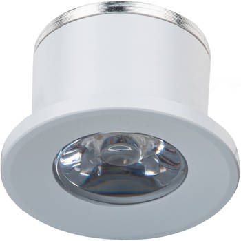 LED Veranda Spot Verlichting - Velvalux - 1W - Warm Wit 3000K - Inbouw - Dimbaar - Rond - Mat Wit - Aluminium - Ø31mm