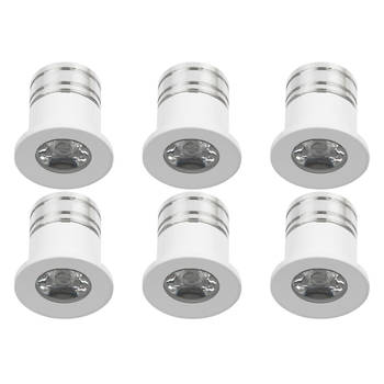 LED Veranda Spot Verlichting 6 Pack - Velvalux - 3W - Natuurlijk Wit 4000K - Inbouw - Rond - Mat Wit - Aluminium - Ø31mm