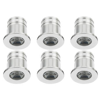 LED Veranda Spot Verlichting 6 Pack - Velvalux - 3W - Warm Wit 3000K - Inbouw - Dimbaar - Rond - Mat Zilver - Aluminium