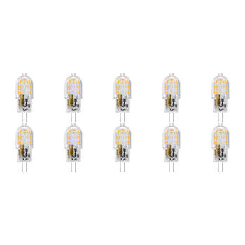 LED Lamp 10 Pack - Velvalux - G4 Fitting - Dimbaar - 2W - Helder/Koud Wit 6000K - Transparant - 12V Steeklamp Vervangt