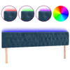 vidaXL Hoofdbord LED 200x7x78/88 cm fluweel donkerblauw