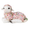 Clayre & Eef Beeld Schaap 25x13x16 cm Roze Polyresin Bloemen Woonaccessoires Roze Woonaccessoires