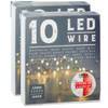 Draadverlichting/lichtsnoeren - 2 stuks - warm wit - 120 cm - timer - Lichtsnoeren