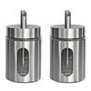 2x stuks suikerpot/suikerstrooier RVS metaal met strooi tuit 260 ml - Suikerstrooiers