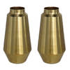 2x Stuks Bloemenvazen van metaal 26 x 13 cm kleur metallic goud - Vazen