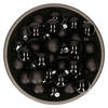Kerstballen set van glas 36x stuks zwart mat en glans 6 cm - Kerstbal