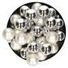 Kerstballen set van glas 36x stuks zilver 4 cm - Kerstbal