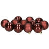 12x stuks kunststof kerstballen donkerbruin 6 cm glans en mat - Kerstbal