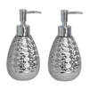 2x stuks zeeppompje/dispenser zilver glanzend metaal 8 x 17 cm - Zeeppompjes