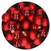 Kerstballen set van glas 36x stuks rood 4 cm - Kerstbal