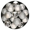 Kunststof kerstballen 20x stuks zilver mix 6 cm - Kerstbal