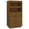 vidaXL Hoge kast 60x40x116,5 cm massief grenenhout honingbruin