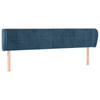 vidaXL Hoofdbord met randen 203x23x78/88 cm fluweel donkerblauw