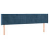 vidaXL Hoofdbord met randen 203x16x78/88 cm fluweel donkerblauw