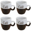 Koffiemok - set 4x stuks - donkerbruin - keramiek - 150 ml - Bekers
