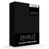 Zavelo Hoeslaken Velours Zwart - Fluweel Zacht - 30 cm Hoekhoogte - Rondom Elastiek - Velvet -Lits-jumeaux (190/200x2...