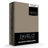 Zavelo Hoeslaken Velours Taupe - Fluweel Zacht - 30 cm Hoekhoogte - Rondom Elastiek - Velvet -2-persoons (140/150x200...