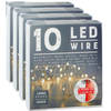 Draadverlichting/lichtsnoeren - 4 stuks - warm wit - 120 cm - timer - Lichtsnoeren