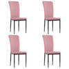 vidaXL Eetkamerstoelen 4 st fluweel roze