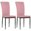 vidaXL Eetkamerstoelen 2 st fluweel roze