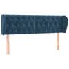 vidaXL Hoofdbord met randen 147x23x78/88 cm fluweel donkerblauw