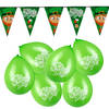 St Patricks Day versierpakket met 1x vlaggenlijn en 12x ballonnen - Feestslingers