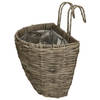 KSD Plantenbak - voor balkon of schutting - grijs - rotan - 38 cm - Plantenbakken