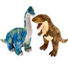 Setje van 2x dinosaurus knuffels T-rex en Brachiosaurus van 25 cm - Knuffeldier